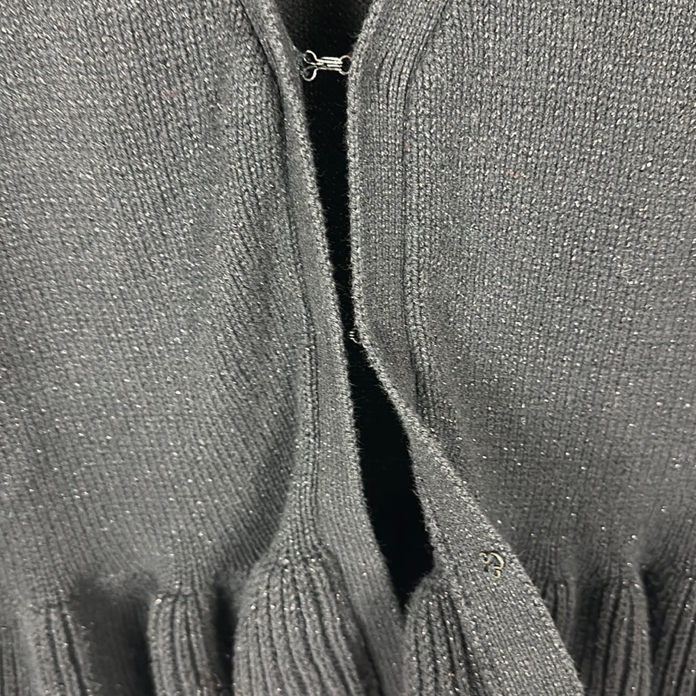 Apt. 9 Black Sweater With Front Hooks, Ruffle Bot… - image 7